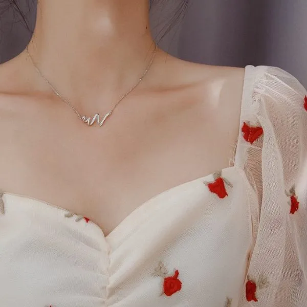 Dây Chuyền Nữ Lili Jewelry Đính Đá CZ Nhịp Tim LILI_322985 Màu Trắng