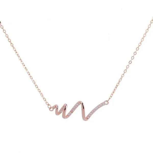 Dây Chuyền Nữ Lili Jewelry Đính Đá CZ Nhịp Tim LILI_322985 Màu Vàng Hồng - Trang sức - Vua Hàng Hiệu