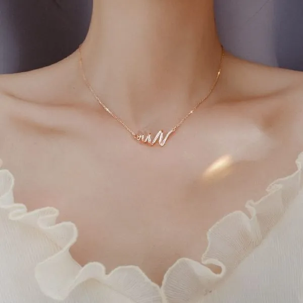 Dây Chuyền Nữ Lili Jewelry Đính Đá CZ Nhịp Tim LILI_322985 Màu Vàng Hồng - Trang sức - Vua Hàng Hiệu