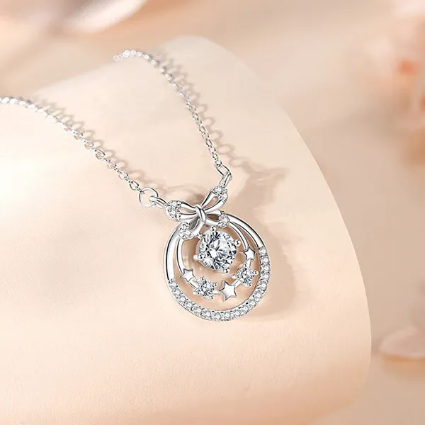 Dây Chuyền Nữ Lili Jewelry Đính Đá CZ Sao Hồ Điệp Alisson LILI_105697 Màu Bạc