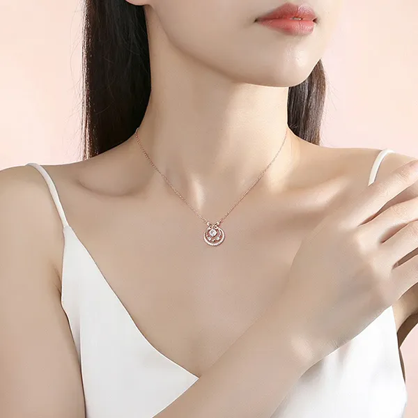Dây Chuyền Nữ Lili Jewelry Đính Đá CZ Sao Hồ Điệp Alisson LILI_105697 Màu Vàng Hồng
