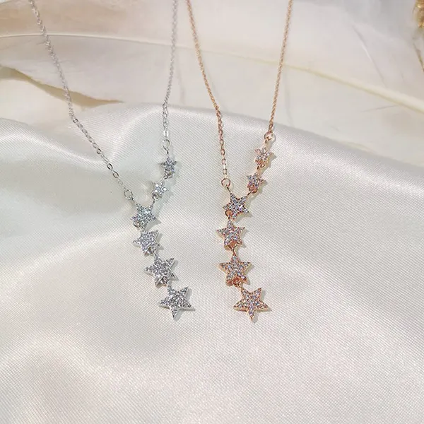 Dây Chuyền Nữ Lili Jewelry Đính Đá CZ Sáu Ngôi Sao LILI_487119 Màu Bạc - Trang sức - Vua Hàng Hiệu