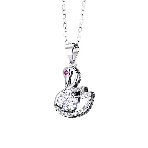 Dây Chuyền Nữ Lili Jewelry Đính Đá CZ Thiên Nga LILI_935979 Màu Bạc