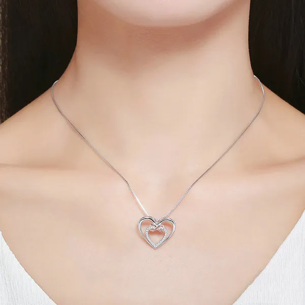 Dây Chuyền Nữ Lili Jewelry Đính Đá CZ Tình Yêu Vĩnh Cửu Fallon LILI_105497 Màu Bạc