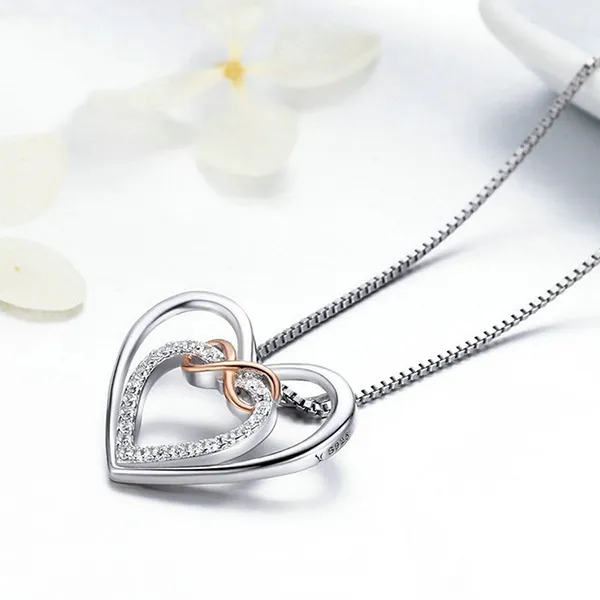 Dây Chuyền Nữ Lili Jewelry Đính Đá CZ Tình Yêu Vĩnh Cửu Fallon LILI_105497 Màu Bạc