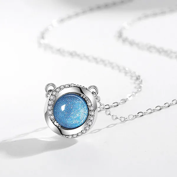 Dây Chuyền Nữ Lili Jewelry Đính Đá CZ Trái Tim Đại Dương Bonnie LILI_073822 Màu Bạc/Xanh