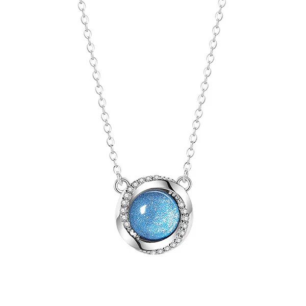 Dây Chuyền Nữ Lili Jewelry Đính Đá CZ Trái Tim Đại Dương Bonnie LILI_073822 Màu Bạc/Xanh