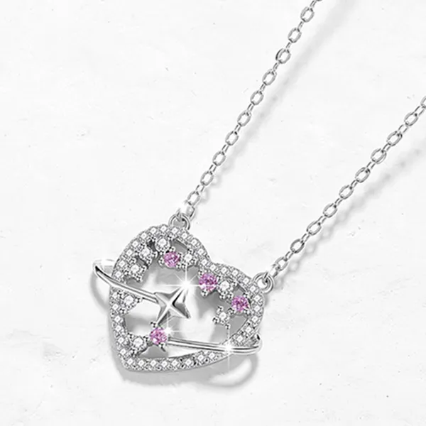 Dây Chuyền Nữ Lili Jewelry Đính Đá CZ Trái Tim Lấp Lánh Jianna LILI_098771 Màu Bạc