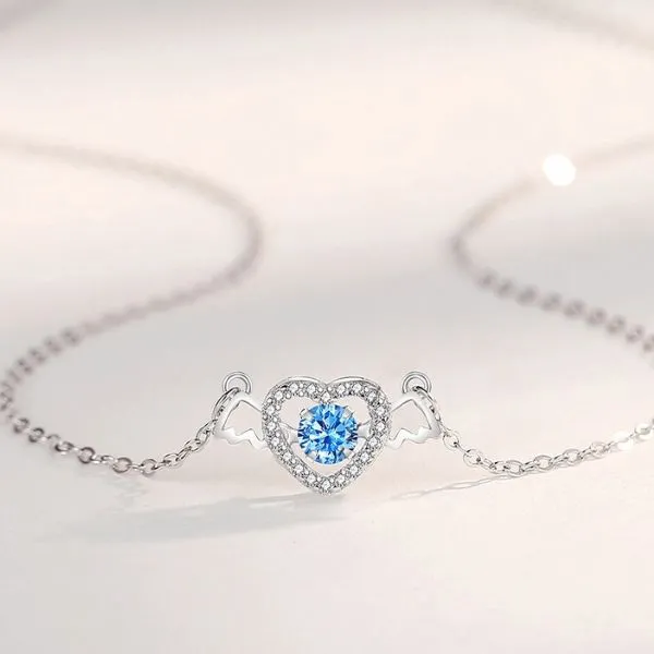 Dây Chuyền Nữ Lili Jewelry Đính Đá CZ Trái Tim Thiên Thần Valerie LILI_092763 Màu Trắng - Trang sức - Vua Hàng Hiệu