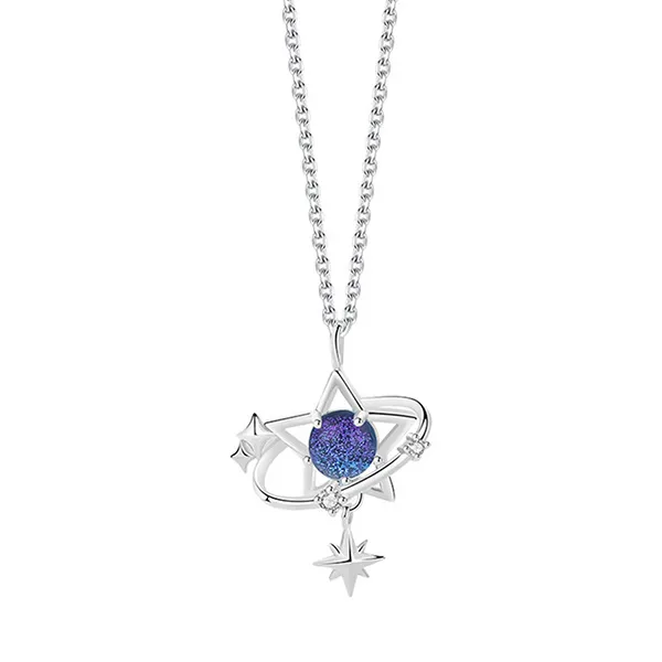 Dây Chuyền Nữ Lili Jewelry Đính Đá CZ Trời Sao Promise LILI_097857 Màu Xanh Đậm - Trang sức - Vua Hàng Hiệu