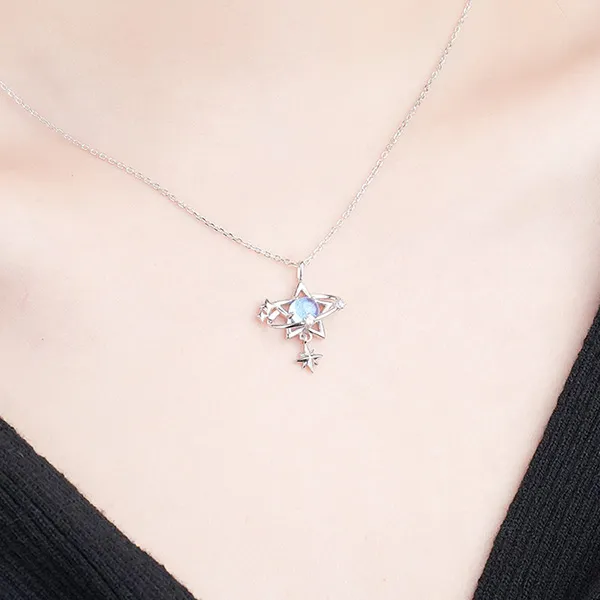 Dây Chuyền Nữ Lili Jewelry Đính Đá CZ Trời Sao Promise LILI_097857 Màu Xanh Nhạt - Trang sức - Vua Hàng Hiệu