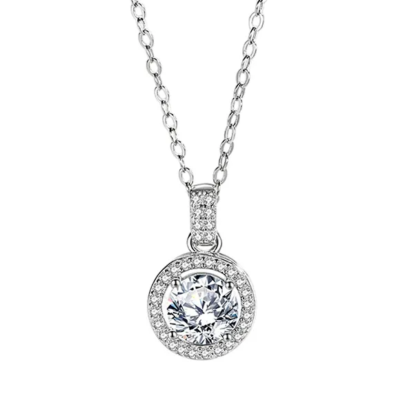 Dây Chuyền Nữ Lili Jewelry Đính Đá CZ Tròn Alva LILI_054005 Màu Bạc - Trang sức - Vua Hàng Hiệu