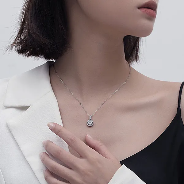 Dây Chuyền Nữ Lili Jewelry Đính Đá CZ Tròn Alva LILI_054005 Màu Bạc - Trang sức - Vua Hàng Hiệu
