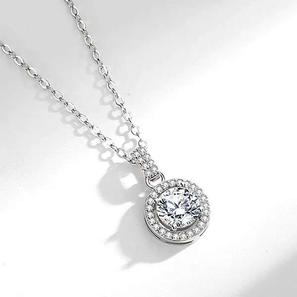 Dây Chuyền Nữ Lili Jewelry Đính Đá CZ Tròn Alva LILI_054005 Màu Bạc - Trang sức - Vua Hàng Hiệu