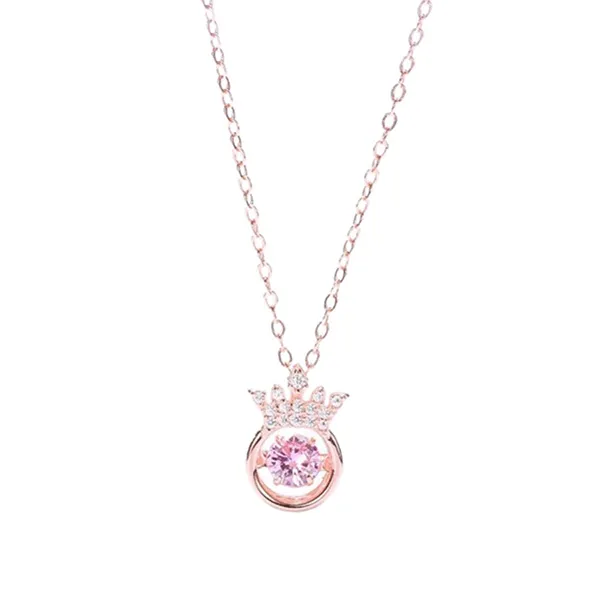 Dây Chuyền Nữ Lili Jewelry Đính Đá CZ Tròn Vương Miện LILI_748661 Màu Vàng Hồng - Trang sức - Vua Hàng Hiệu