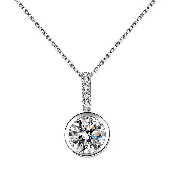 Dây Chuyền Nữ Lili Jewelry Đính Đá CZ Tròn Windy LILI_688998 Màu Bạc