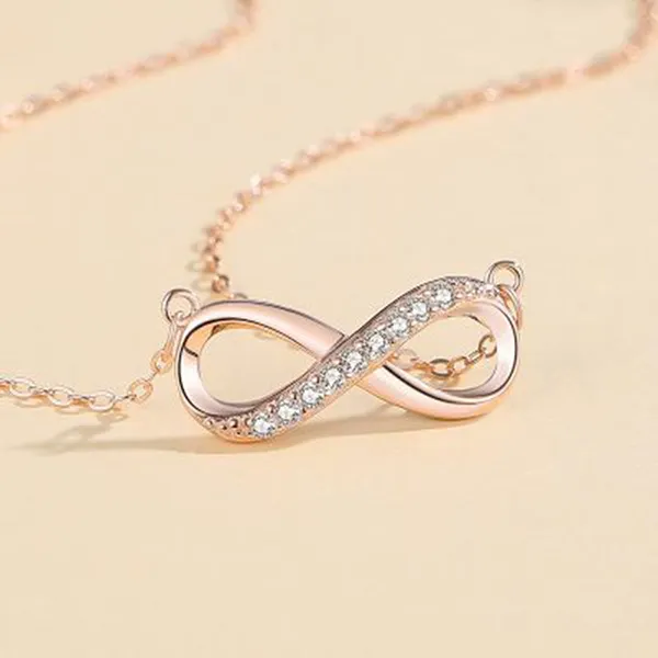 Dây Chuyền Nữ Lili Jewelry Đính Đá CZ Vô Cực Kataleya LILI_105839 Màu Vàng Hồng - Trang sức - Vua Hàng Hiệu