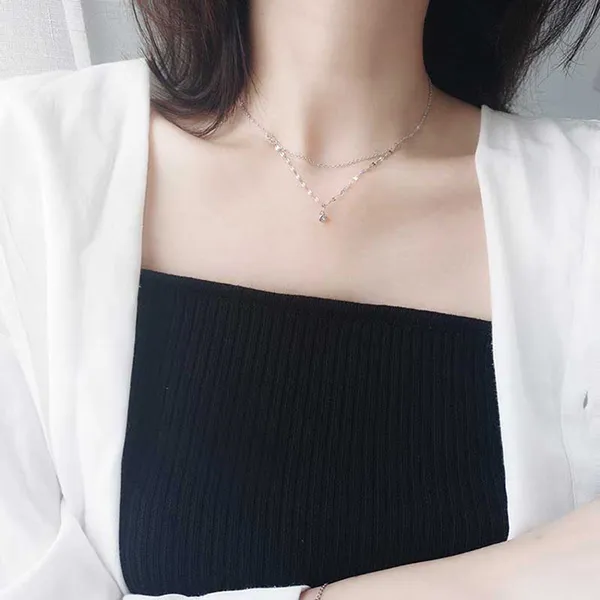 Dây Chuyền Nữ Lili Jewelry Đính Đá CZ White Love LILI_538987 Màu Bạc