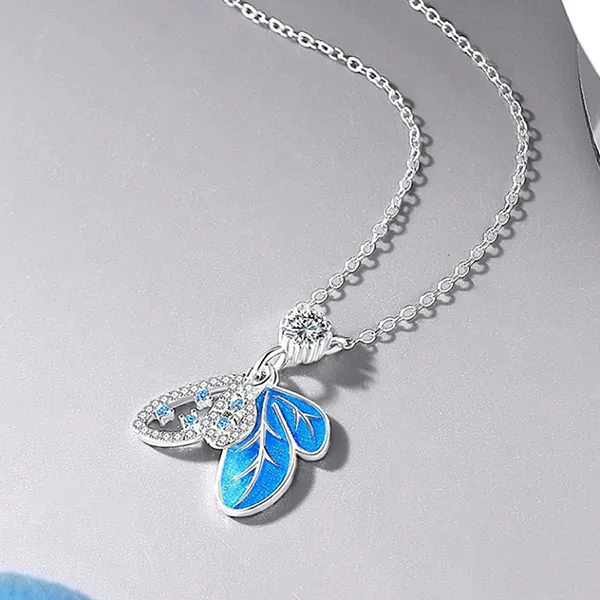 Dây Chuyền Nữ Lili Jewelry Đính Đá Hình Lông Vũ Allyson LILI_098606 Màu Bạc