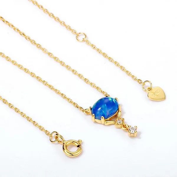 Dây Chuyền Nữ Lili Jewelry Đính Đá Opal Cổ Điển Irene LILI_898153 Màu Vàng/Xanh