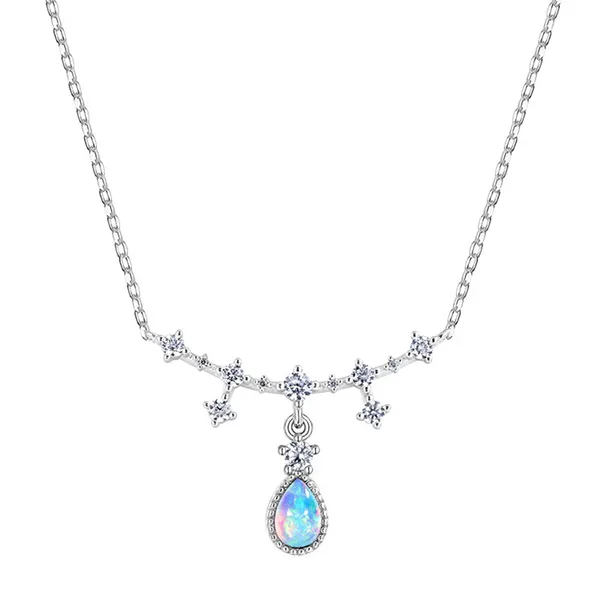 Dây Chuyền Nữ Lili Jewelry Đính Đá Opal Hình Giọt Nước LILI_245754 Màu Bạc/Xanh - Trang sức - Vua Hàng Hiệu