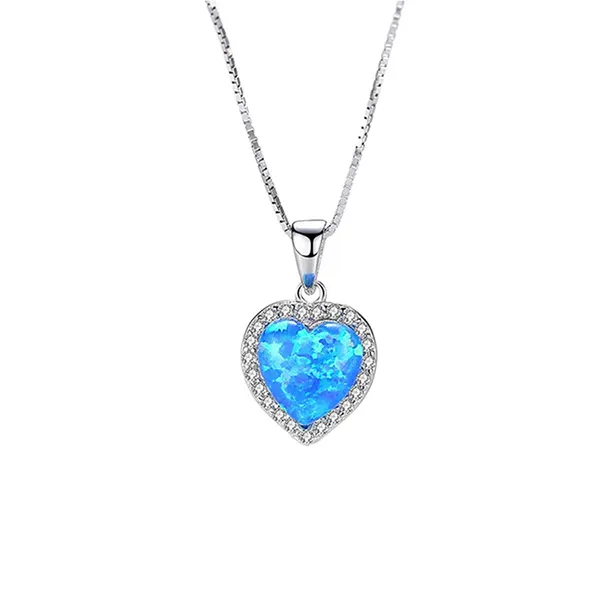 Dây Chuyền Nữ Lili Jewelry Đính Đá Opal Hình Trái Tim Arlet LILI_098147 Màu Xanh Dương