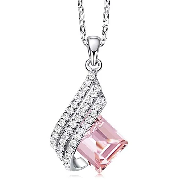 Dây Chuyền Nữ Lili Jewelry Đính Đá Swarovski The Archangle LILI_094093 Màu Hồng