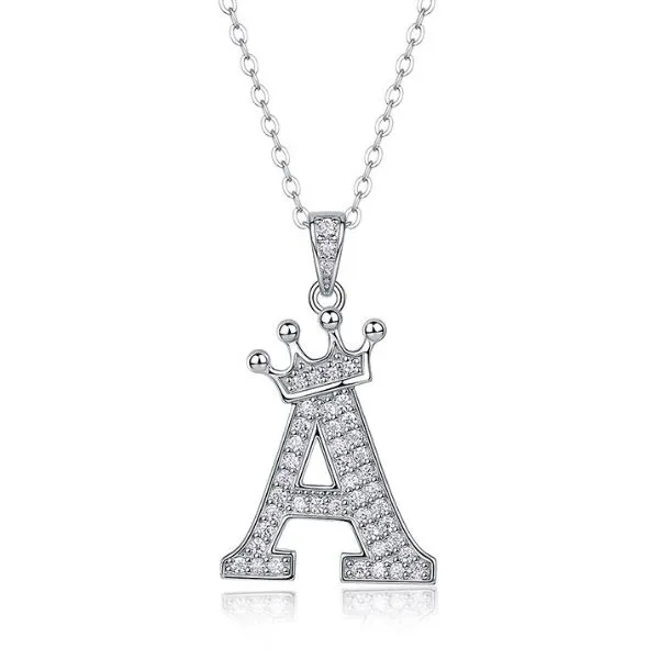 Dây Chuyền Nữ Lili Jewelry Đính Kim Cương Moissanite Hình Chữ A Valerie LILI_159721 Màu Vàng Trắng