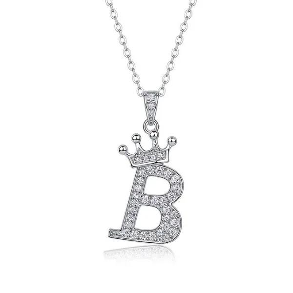Dây Chuyền Nữ Lili Jewelry Đính Kim Cương Moissanite Hình Chữ B Valerie LILI_159721 Màu Vàng Trắng