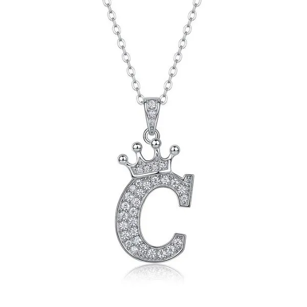 Dây Chuyền Nữ Lili Jewelry Đính Kim Cương Moissanite Hình Chữ C Valerie LILI_159721 Màu Vàng Trắng