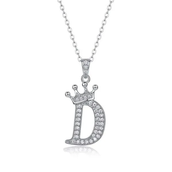 Dây Chuyền Nữ Lili Jewelry Đính Kim Cương Moissanite Hình Chữ D Valerie LILI_159721 Màu Vàng Trắng