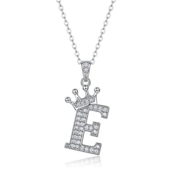 Dây Chuyền Nữ Lili Jewelry Đính Kim Cương Moissanite Hình Chữ E Valerie LILI_159721 Màu Vàng Trắng