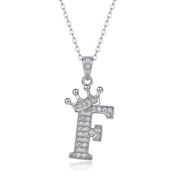 Dây Chuyền Nữ Lili Jewelry Đính Kim Cương Moissanite Hình Chữ F Valerie LILI_159721 Màu Vàng Trắng