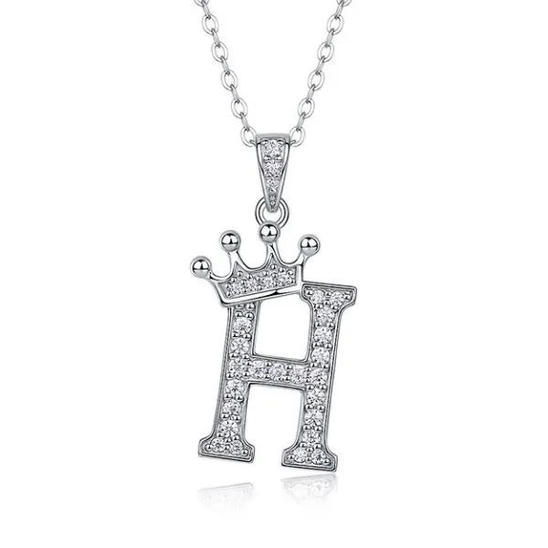 Dây Chuyền Nữ Lili Jewelry Đính Kim Cương Moissanite Hình Chữ H Valerie LILI_159721 Màu Vàng Trắng