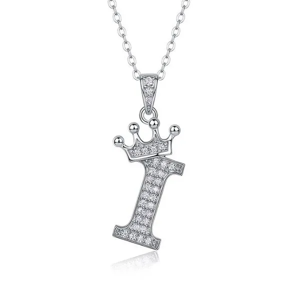 Dây Chuyền Nữ Lili Jewelry Đính Kim Cương Moissanite Hình Chữ I Valerie LILI_159721 Màu Vàng Trắng