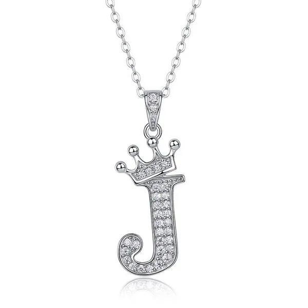 Dây Chuyền Nữ Lili Jewelry Đính Kim Cương Moissanite Hình Chữ J Valerie LILI_159721 Màu Vàng Trắng