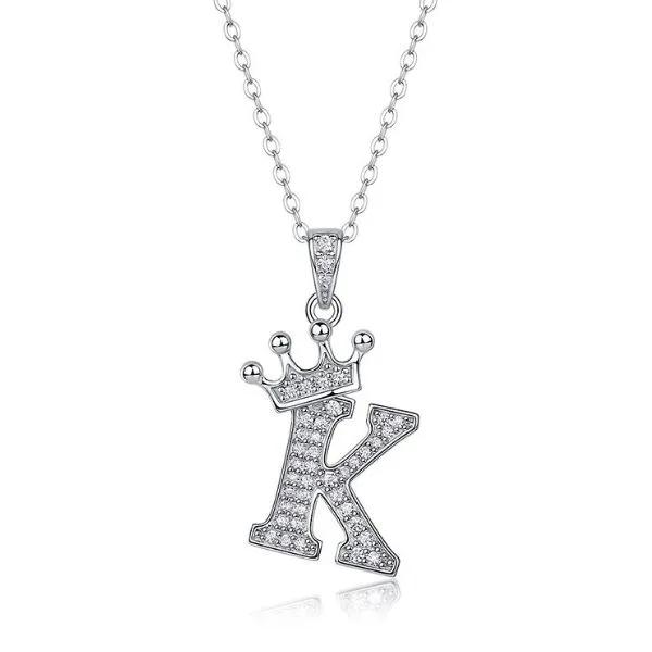 Dây Chuyền Nữ Lili Jewelry Đính Kim Cương Moissanite Hình Chữ K Valerie LILI_159721 Màu Vàng Trắng