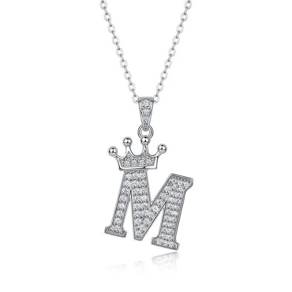 Dây Chuyền Nữ Lili Jewelry Đính Kim Cương Moissanite Hình Chữ M Valerie LILI_159721 Màu Vàng Trắng