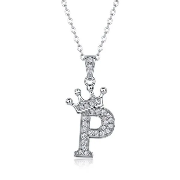 Dây Chuyền Nữ Lili Jewelry Đính Kim Cương Moissanite Hình Chữ P Valerie LILI_159721 Màu Vàng Trắng