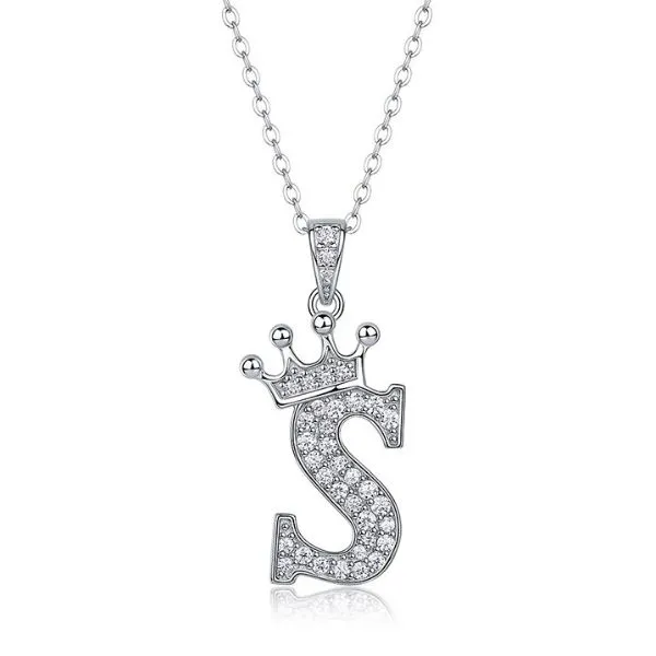 Dây Chuyền Nữ Lili Jewelry Đính Kim Cương Moissanite Hình Chữ S Valerie LILI_159721 Màu Trắng