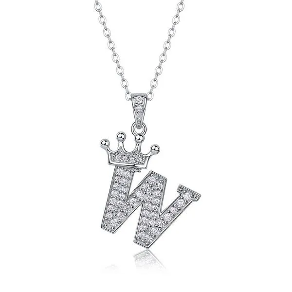 Dây Chuyền Nữ Lili Jewelry Đính Kim Cương Moissanite Hình Chữ W Valerie LILI_159721 Màu Vàng Trắng