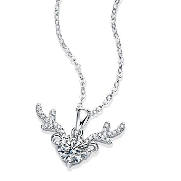 Dây Chuyền Nữ Lili Jewelry Đính Kim Cương Moissanite Hình Gạc Nai Kiddo LILI_053715 Màu Trắng