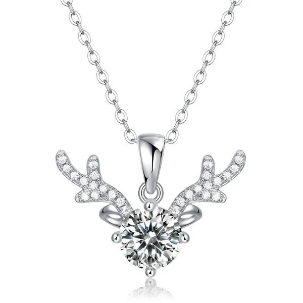 Dây Chuyền Nữ Lili Jewelry Đính Kim Cương Moissanite Hình Gạc Nai Kiddo LILI_053715 Màu Trắng