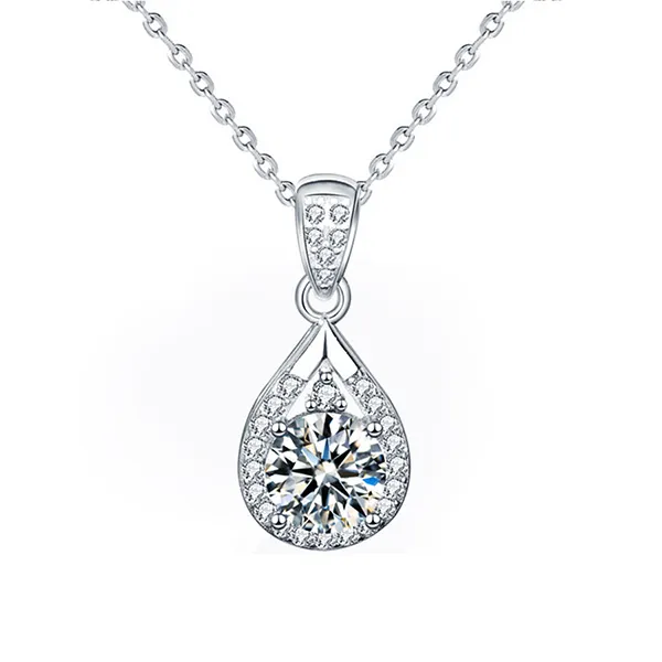 Dây Chuyền Nữ Lili Jewelry Đính Kim Cương Moissanite Hình Giọi Nước Hazel LILI_054955 Màu Bạc - Trang sức - Vua Hàng Hiệu