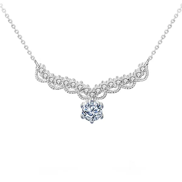Dây Chuyền Nữ Lili Jewelry Đính Kim Cương Moissanite Kinsley LILI_055006 Màu Bạc