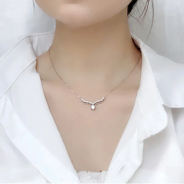Dây Chuyền Nữ Lili Jewelry Đính Kim Cương Moissanite Kinsley LILI_055006 Màu Bạc
