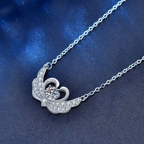 Dây Chuyền Nữ Lili Jewelry Đính Kim Cương Moissanite Uyên Ương Jolie LILI_075527 Màu Trắng