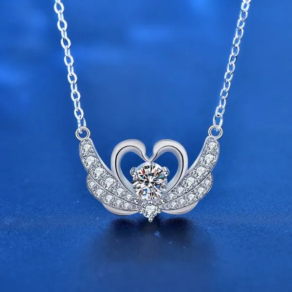 Dây Chuyền Nữ Lili Jewelry Đính Kim Cương Moissanite Uyên Ương Jolie LILI_075527 Màu Trắng