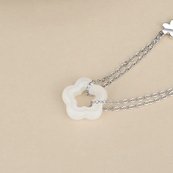 Dây Chuyền Nữ Lili Jewelry Đính Ngọc Bích Hetian Hoa Hồ Điệp Jamie LILI_105581 Màu Bạc