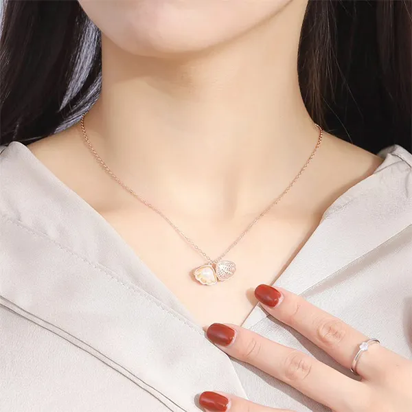 Dây Chuyền Nữ Lili Jewelry Đính Ngọc Trai Ten LILI_596512 Màu Vàng Hồng - Trang sức - Vua Hàng Hiệu